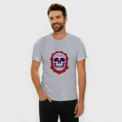 Футболка slim-fit Skull - Roses, цвет: меланж — фото 2