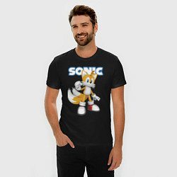 Футболка slim-fit Майлз Тейлз Прауэр Sonic Видеоигра, цвет: черный — фото 2