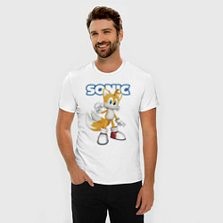 Футболка slim-fit Майлз Тейлз Прауэр Sonic Видеоигра, цвет: белый — фото 2