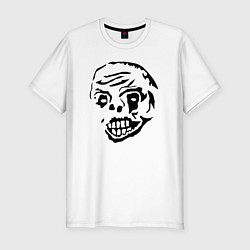 Футболка slim-fit Zombie face, цвет: белый