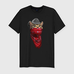 Футболка slim-fit Cool kitten in a bandana, цвет: черный