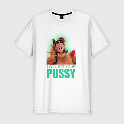 Футболка slim-fit I WILL EAT YOUR PUSSY, цвет: белый