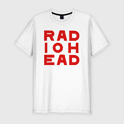 Футболка slim-fit Radiohead большое красное лого, цвет: белый