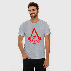 Футболка slim-fit Assassins creed череп Три звезды, цвет: меланж — фото 2