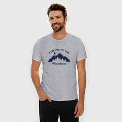 Футболка slim-fit Take Me To The Mountains Отведи меня к горам, цвет: меланж — фото 2