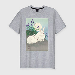 Футболка slim-fit Rabbits at Full Moon Кролики, цвет: меланж