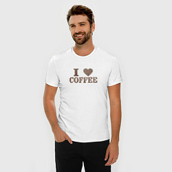 Футболка slim-fit I love coffee!, цвет: белый — фото 2