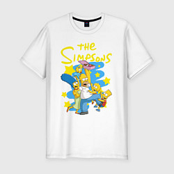 Футболка slim-fit The SimpsonsСемейка Симпсонов, цвет: белый