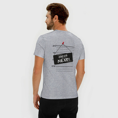 Мужская slim-футболка Злая сиба двусторонняя / Меланж – фото 4