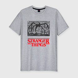 Футболка slim-fit Истязатель Разума - Монстр Паук Stranger Things, цвет: меланж