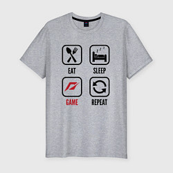 Футболка slim-fit Eat Sleep Need for Speed Repeat, цвет: меланж