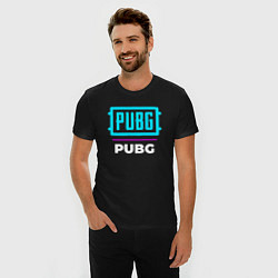 Футболка slim-fit Символ PUBG в неоновых цветах, цвет: черный — фото 2