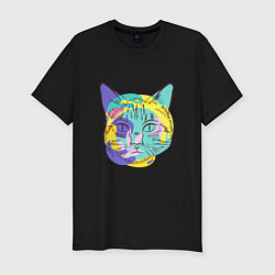 Футболка slim-fit COLORED CAT, цвет: черный