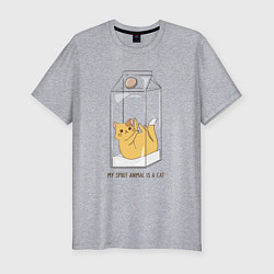 Футболка slim-fit My spirit animal ia a cat, цвет: меланж