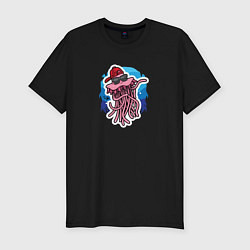 Мужская slim-футболка Милый осьминог