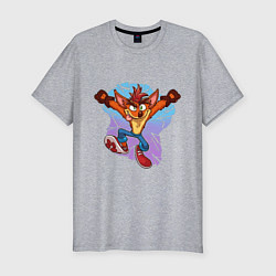 Футболка slim-fit Crash Bandicoot - Its About Time, цвет: меланж