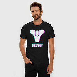 Футболка slim-fit Destiny в стиле Glitch Баги Графики, цвет: черный — фото 2