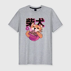 Футболка slim-fit Japanese Shibu Inu, цвет: меланж