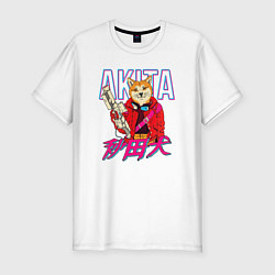Футболка slim-fit Japanese Akita Inu, цвет: белый