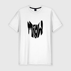 Футболка slim-fit Meow Мяу, цвет: белый