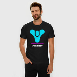 Футболка slim-fit Символ Destiny в неоновых цветах, цвет: черный — фото 2