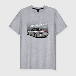 Футболка slim-fit Honda S2000 Хонда 2000, цвет: меланж