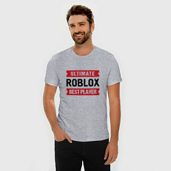 Футболка slim-fit Roblox: таблички Ultimate и Best Player, цвет: меланж — фото 2