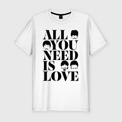 Футболка slim-fit ALL YOU NEED IS LOVE THE BEATLES, цвет: белый