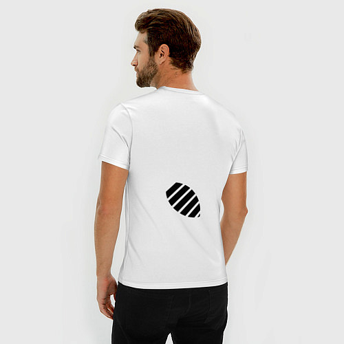 Мужская slim-футболка Енот с хвостом / Белый – фото 4