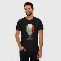 Футболка slim-fit 3d aerostat Italy flag, цвет: черный — фото 2