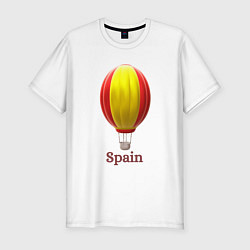 Футболка slim-fit 3d aerostat Spanish flag, цвет: белый