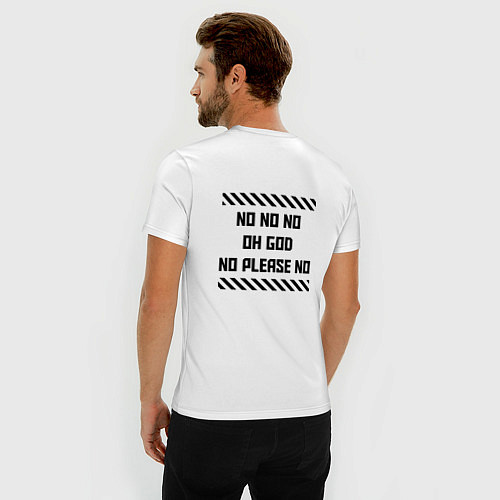 Мужская slim-футболка This not hehe / Белый – фото 4