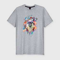 Футболка slim-fit Lynx - рысь, цвет: меланж