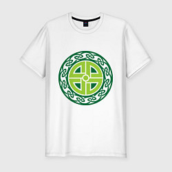 Футболка slim-fit Кельтский щит (руна), цвет: белый
