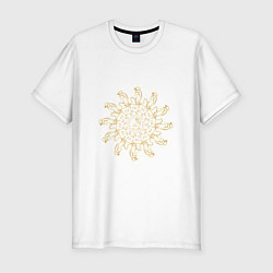 Мужская slim-футболка Золотая мандала из египетских иероглифов - богов
