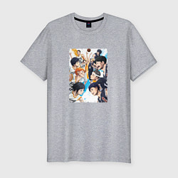 Футболка slim-fit Ahiru no Sora art, цвет: меланж