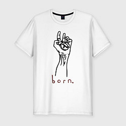 Футболка slim-fit Half life - born, цвет: белый