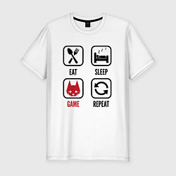 Мужская slim-футболка Eat - Sleep - Stray - Repeat