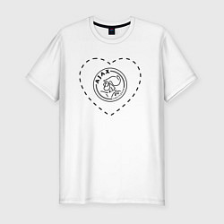 Футболка slim-fit Лого Ajax в сердечке, цвет: белый