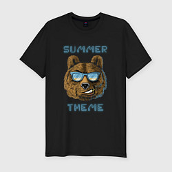 Футболка slim-fit Beach bear - summer theme, цвет: черный