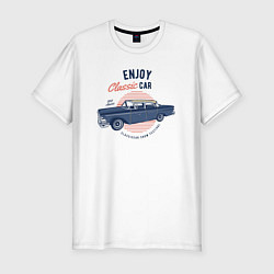 Футболка slim-fit Enjoy classic car, цвет: белый