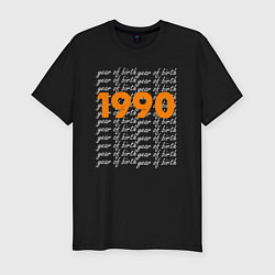 Футболка slim-fit 1990 год рождения, цвет: черный