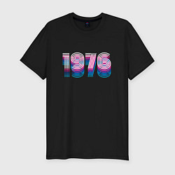 Футболка slim-fit 1976 год retro neon, цвет: черный