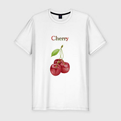 Футболка slim-fit Cherry вишня, цвет: белый