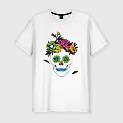 Футболка slim-fit Sugar skull, цвет: белый