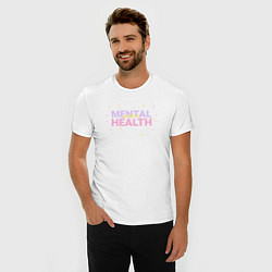 Футболка slim-fit Mental health, цвет: белый — фото 2