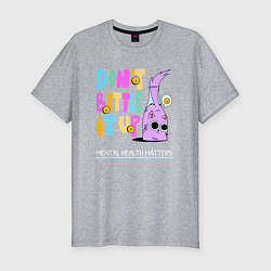 Футболка slim-fit Не держи в себе, ментальное здоровье важно, цвет: меланж