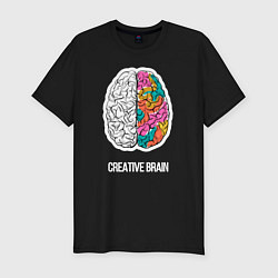 Футболка slim-fit Creative Brain, цвет: черный