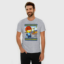 Футболка slim-fit Skateboarding - use the right personal protective, цвет: меланж — фото 2
