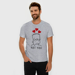 Футболка slim-fit Bart Simpson - not you!, цвет: меланж — фото 2